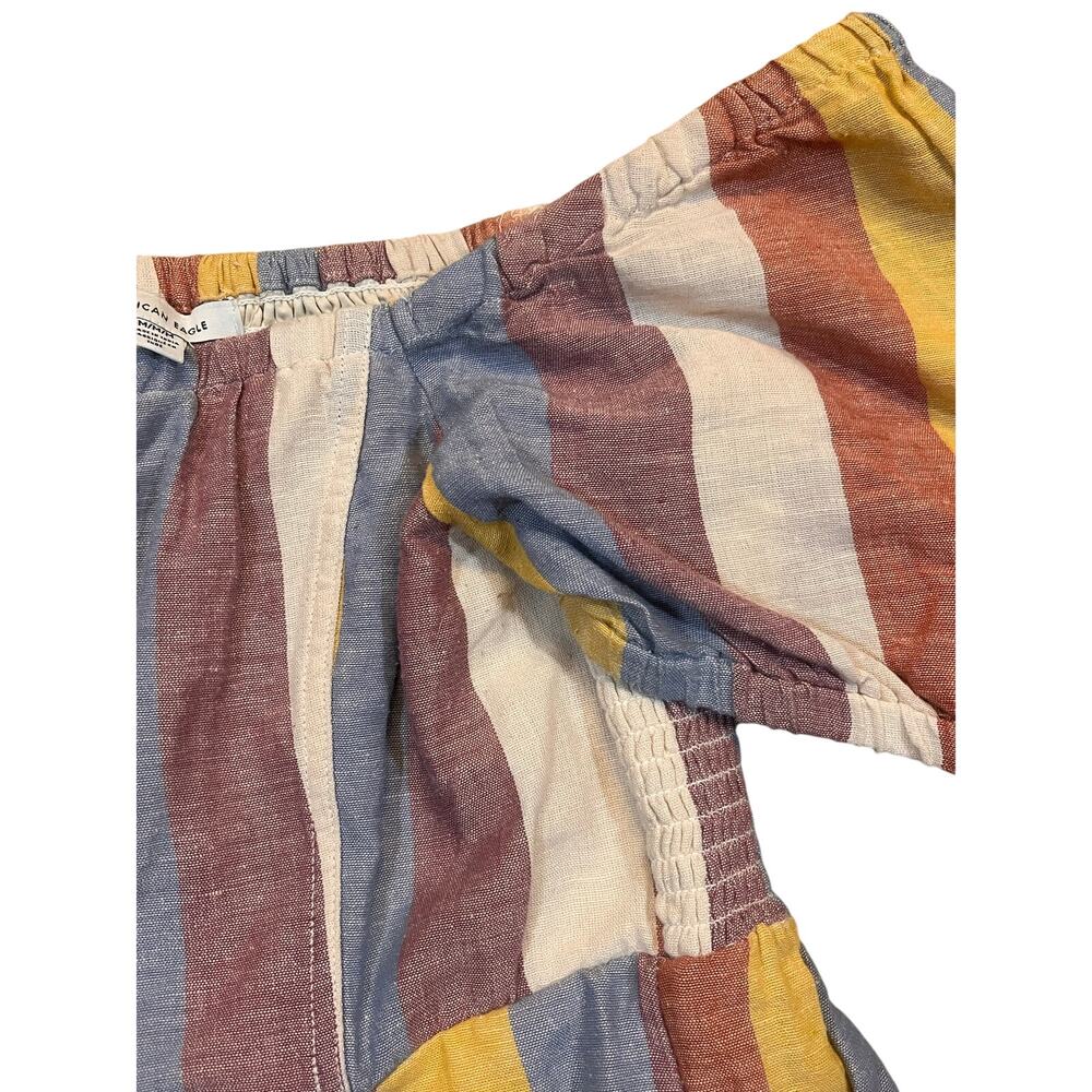 American Eagle Outfitters Dress Womens Medium Off Shoulder Striped Mini‎ Dress